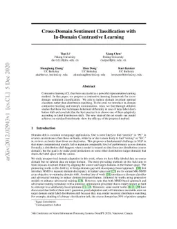 Cross-Domain Sentiment Classification with In-Domain Contrastive
  Learning