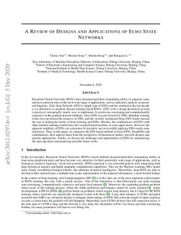 A Review of Designs and Applications of Echo State Networks