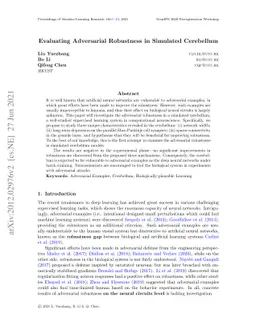 Evaluating adversarial robustness in simulated cerebellum