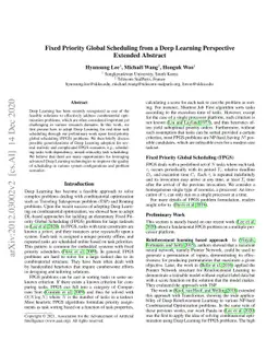 Fixed Priority Global Scheduling from a Deep Learning Perspective