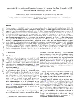Automatic Segmentation and Location Learning of Neonatal Cerebral
  Ventricles in 3D Ultrasound Data Combining CNN and CPPN