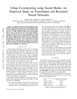 Urban Crowdsensing using Social Media: An Empirical Study on Transformer
  and Recurrent Neural Networks