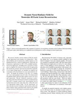 Dynamic Neural Radiance Fields for Monocular 4D Facial Avatar
  Reconstruction