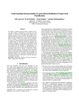 Understanding Interpretability by generalized distillation in Supervised
  Classification