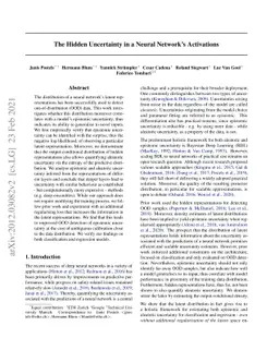 The Hidden Uncertainty in a Neural Networks Activations