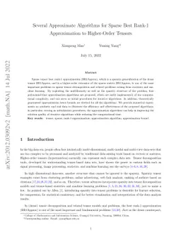 Several Approximation Algorithms for Sparse Best Rank-1 Approximation to
  Higher-Order Tensors