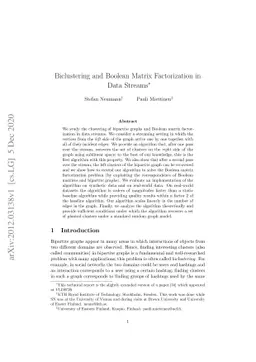 Biclustering and Boolean Matrix Factorization in Data Streams
