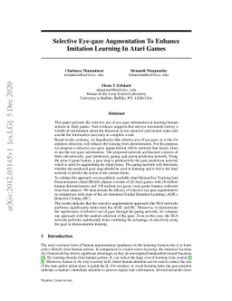 Selective Eye-gaze Augmentation To Enhance Imitation Learning In Atari
  Games