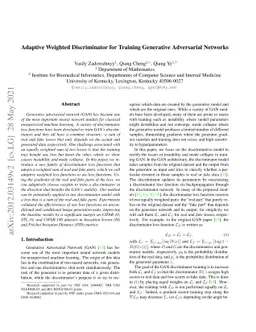Adaptive Weighted Discriminator for Training Generative Adversarial
  Networks