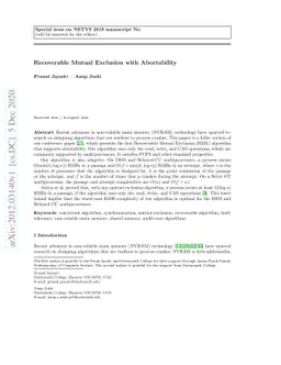 Recoverable Mutual Exclusion with Abortability