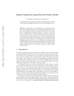 Depth Completion using Piecewise Planar Model