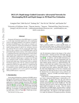 DGGAN: Depth-image Guided Generative Adversarial Networks for
  Disentangling RGB and Depth Images in 3D Hand Pose Estimation