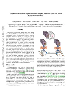 Temporal-Aware Self-Supervised Learning for 3D Hand Pose and Mesh
  Estimation in Videos