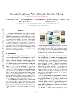 Factorizing Perception and Policy for Interactive Instruction Following