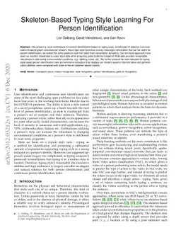 Skeleon-Based Typing Style Learning For Person Identification