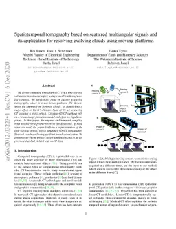 Spatiotemporal tomography based on scattered multiangular signals and
  its application for resolving evolving clouds using moving platforms