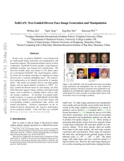 TediGAN: Text-Guided Diverse Face Image Generation and Manipulation