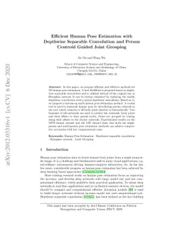 Efficient Human Pose Estimation with Depthwise Separable Convolution and
  Person Centroid Guided Joint Grouping
