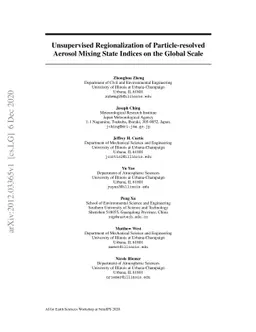 Unsupervised Regionalization of Particle-resolved Aerosol Mixing State
  Indices on the Global Scale