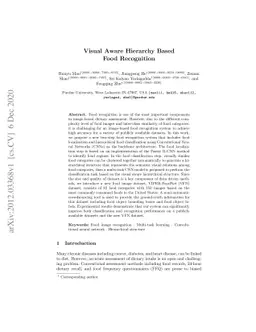 Visual Aware Hierarchy Based Food Recognition