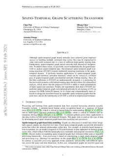 Spatio-Temporal Graph Scattering Transform