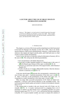 A Lecture About the Use of Orlicz Spaces in Information Geometry