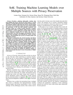 SoK: Training Machine Learning Models over Multiple Sources with Privacy
  Preservation