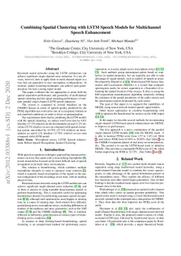 Combining Spatial Clustering with LSTM Speech Models for Multichannel
  Speech Enhancement