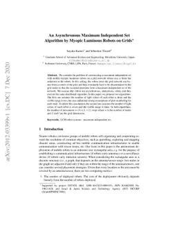 An Asynchronous Maximum Independent Set Algorithm by Myopic Luminous
  Robots on Grids