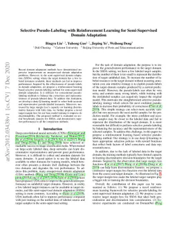Selective Pseudo-Labeling with Reinforcement Learning for
  Semi-Supervised Domain Adaptation