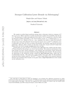 Stronger Calibration Lower Bounds via Sidestepping