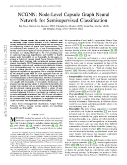 NCGNN: Node-Level Capsule Graph Neural Network for Semisupervised
  Classification