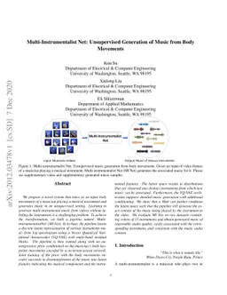 Multi-Instrumentalist Net: Unsupervised Generation of Music from Body
  Movements