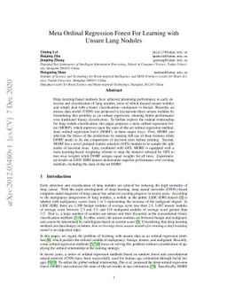Meta Ordinal Regression Forest For Learning with Unsure Lung Nodules