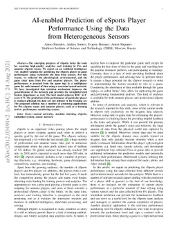 AI-enabled Prediction of eSports Player Performance Using the Data from
  Heterogeneous Sensors