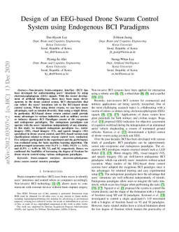 Design of an EEG-based Drone Swarm Control System using Endogenous BCI
  Paradigms