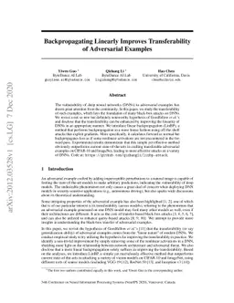 Backpropagating Linearly Improves Transferability of Adversarial
  Examples
