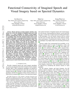 Functional Connectivity of Imagined Speech and Visual Imagery based on
  Spectral Dynamics