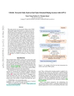 UBAR: Towards Fully End-to-End Task-Oriented Dialog Systems with GPT-2