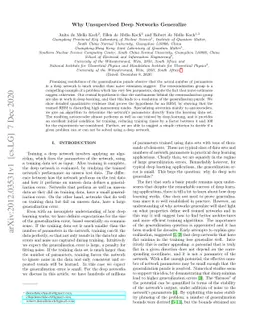 Why Unsupervised Deep Networks Generalize