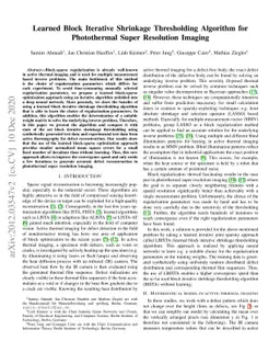 Learned Block Iterative Shrinkage Thresholding Algorithm for
  Photothermal Super Resolution Imaging