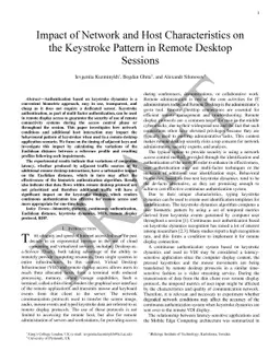 Impact of Network and Host Characteristics on the Keystroke Pattern in
  Remote Desktop Sessions