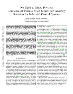 No Need to Know Physics: Resilience of Process-based Model-free Anomaly
  Detection for Industrial Control Systems