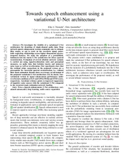 Towards speech enhancement using a variational U-Net architecture