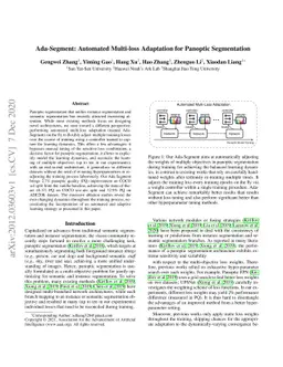 Ada-Segment: Automated Multi-loss Adaptation for Panoptic Segmentation