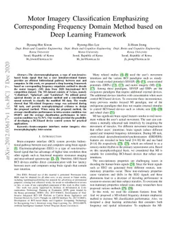 Motor Imagery Classification Emphasizing Corresponding Frequency Domain
  Method based on Deep Learning Framework