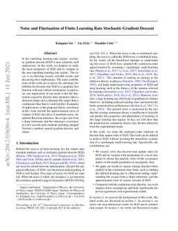 Noise and Fluctuation of Finite Learning Rate Stochastic Gradient
  Descent