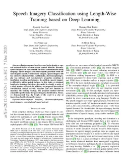 Speech Imagery Classification using Length-Wise Training based on Deep
  Learning