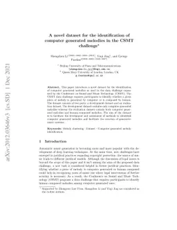 A novel dataset for the identification of computer generated melodies in
  the CSMT challenge