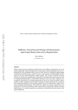 DiffPrune: Neural Network Pruning with Deterministic Approximate Binary
  Gates and $L_0$ Regularization